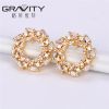 2017 latest top new model designs fashion brass plated 18K gold stud earring