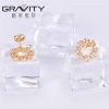 2017 latest top new model designs fashion brass plated 18K gold stud earring