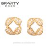 China jewelry factory customized small 24 carat gold earrings designs for customer