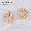 2017 latest top new model designs fashion brass plated 18K gold stud earring
