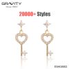 Wholesale latest designs 18k gold plated key shape earrings jewelry latest design of heart fashion pendant earrings for women