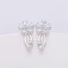 Fashion Jewelry Factory Flower Shape CZ Gemstone 925 Sterling Silver Earrings, Silver Cz Cubic Zirconia Stud Earrings