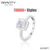 Simple fashion single stone designs 18k white gold 925 sterling silver american wedding jewelry couple diamond engagement ring