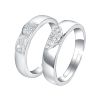 Newest unique design customized 18k white gold plated 925 silver couple heart diamond engagement american wedding jewelry rings 