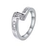 Custom simple eternity proposal ring 14k white gold small diamond twisted engagement men's ring 