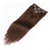 high quality clip in hair extensions remy hair clip on hair  5-10pieces per pack black color crown color