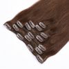 high quality clip in hair extensions remy hair clip on hair  5-10pieces per pack black color crown color