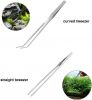 Aquarium Aquascape Tools Kit, 7 in 1 Anti-Rust Aquatic Plant Aquascaping Tool Stainless Steel Black Tweezers Scissors Spatula for Aquarium Tank Clean Fish Tank Aquascape Tools Sets (White)