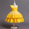 Girls Dresses Holiday Party Ball Gown Dress Halloween Costume Irregular Skirts Sleeveless Printed Princess Dresses