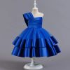 Girls Dresses Holiday Party Ball Gown Dress Halloween Costume Irregular Skirts Sleeveless Printed Princess Dresses