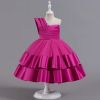 Girls Dresses Holiday Party Ball Gown Dress Halloween Costume Irregular Skirts Sleeveless Printed Princess Dresses