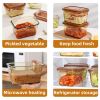 Bestfull Amber Glass Containers Microwave Safe Borosilicate Glass Kitchen Meal Prep Containers For Food Storage