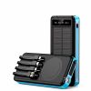 Solar Power Bank 10000mah With Built In Cable Logo Customize Support Wireless Charging 