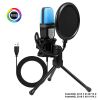 Computer Wired Cheap Flexible USB Condenser LED RGB Gaming Microphone With Stand For PC Laptop