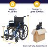 Drive Medical Blue Streak Lightweight Wheelchair with Swing-Away Footrests and Flip-Back Arms