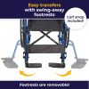 Drive Medical Blue Streak Lightweight Wheelchair with Swing-Away Footrests and Flip-Back Arms