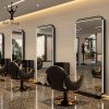 Light LED Mirror Cabinet Hair Beauty Salon Furniture Barber Station