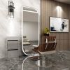 Light LED Mirror Cabinet Hair Beauty Salon Furniture Barber Station