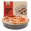 Meanplan 8 Pcs Non Stick Bakeware Pizza Pan Round Pizza Pan for Oven Carbon Steel Oven Pizza Tray Pie Pans Baking Pan for Home Restaurant Kitchen Baking Supplies, Black, 12 Inch (12 Inch)