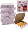 12 PCS Pizza Boxes, 10 x 10 x 1.6 Inch Kraft Corrugated Pizza Boxes BBQ Pattern Printing Cardboard Boxes Takeout Containers Takeaway Shipping Storage Boxes for Pizza, Cake, Cookies, Food (10 inch)