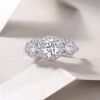 Fashion Rings 1Carat Moissanite Diamond Engagement Ring 100% 925 Sterling Silver Jewelry Women Ring