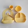 food-grade silicone safe bisphenol free baby care products Children's Meals Baby Items silicone bibs spoon fork baby feeding set