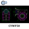 CHENYUE Large Output Bore Worm Gearbox CYWF 50 Input 22mm Output 50mm Speed Ratio from 5:1/100:1 Speed 80-233N.m Engine 3Kw Free Maintenance