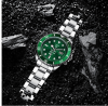 Moonshine AW12 smartwatch  stainless steel Green Water Ghost dial with adjustable night light rotation timing dial