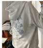 Tennis bear hoodie drawstring hoodie with front and back embroidery loose-fit hoodie