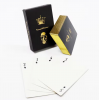 Custom texture black core paper poker playing cards gold edge poker with special gold foil stamping paper box