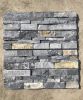 Stone masonry for building stone wall black and gray castle ashlar from field