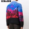 patterned knitted sweater male casual sublimation men's sweater custom Print knit sweater street wear custom fashion jumper custom