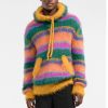 mens striped knitted mohair hoodies pullover jersei knit design jersei jumper knit design Pullover custom hooded sweater