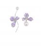 2024 New Fashion Earrings Black Silver Needle Asymmetric Crystal Flower Earrings for Women Wholesale
