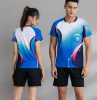 New Summer Short Sleeve Quick Drying Breathable Badminton Sportswear Badminton Running Top Printed Badminton Jersey