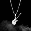 OPK jewelry personality trend European and American hip hop stainless steel guitar pendant street classic fashionable men titanium steel necklace