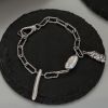 S2025 Europe and the United States ins wind niche hand made S925 sterling silver texture Baroque pearl bracelet women's white gold
