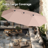 15ft Patio Umbrella Double-Sided Outdoor Market Extra Large Umbrella with Crank Umbrella Base