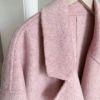  Pink coat 2024 autumn and winter new high-end French gentle style temperament thin mid-length woolen jacket women