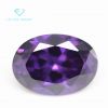 Factory direct sales 5A egg-shaped purple red zircon bare stone artificial tip bottom oval color zirconia CZ diamond
