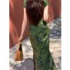 Danqingke's new Chinese jacquard improved cheongsam women's spring temperament retro short-sleeved dress long skirt thin cheongsam skirt