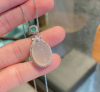 925 sterling silver inlaid chalcedony dan-shaped pendant necklace niche light luxury Mother's Day gift generous temperament necklace