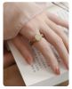 Laosan sandalwood small bead ring ancient style female niche design sense retractable ring and jade hand decoration Chinese style