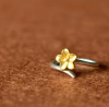 Simple flower plain silver gold ring for Women Fashion jewelry adjustable rings