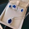 Sapphire Ring Earring Pendant Set