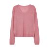 Low round neck micro through thin long sleeve knitted smock women 2024 spring new model Slouchy blouse