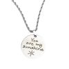 Necklace Europe and the United States cross-border stainless steel jewelry round lettering Christmas holiday gift Tisco necklace