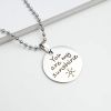 Necklace Europe and the United States cross-border stainless steel jewelry round lettering Christmas holiday gift Tisco necklace