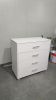 Bedroom furniture , Chest with 4 Drawers and Wooden Frame, White, Clothes Storage, White Woodgrain