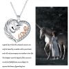 DaDa Popular Dazzling Luxury Unicorn Necklace Fashion Design Heart Shape Pendant Love Collarbone Necklace Gift for Mom